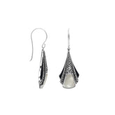 AE-6323-MOP Sterling Silver Fancy Shape Earring With Mother Of Pearl Jewelry Bali Designs Inc